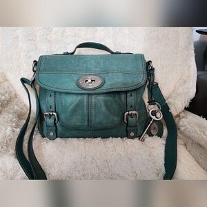 Elegant Green Leather Handbag